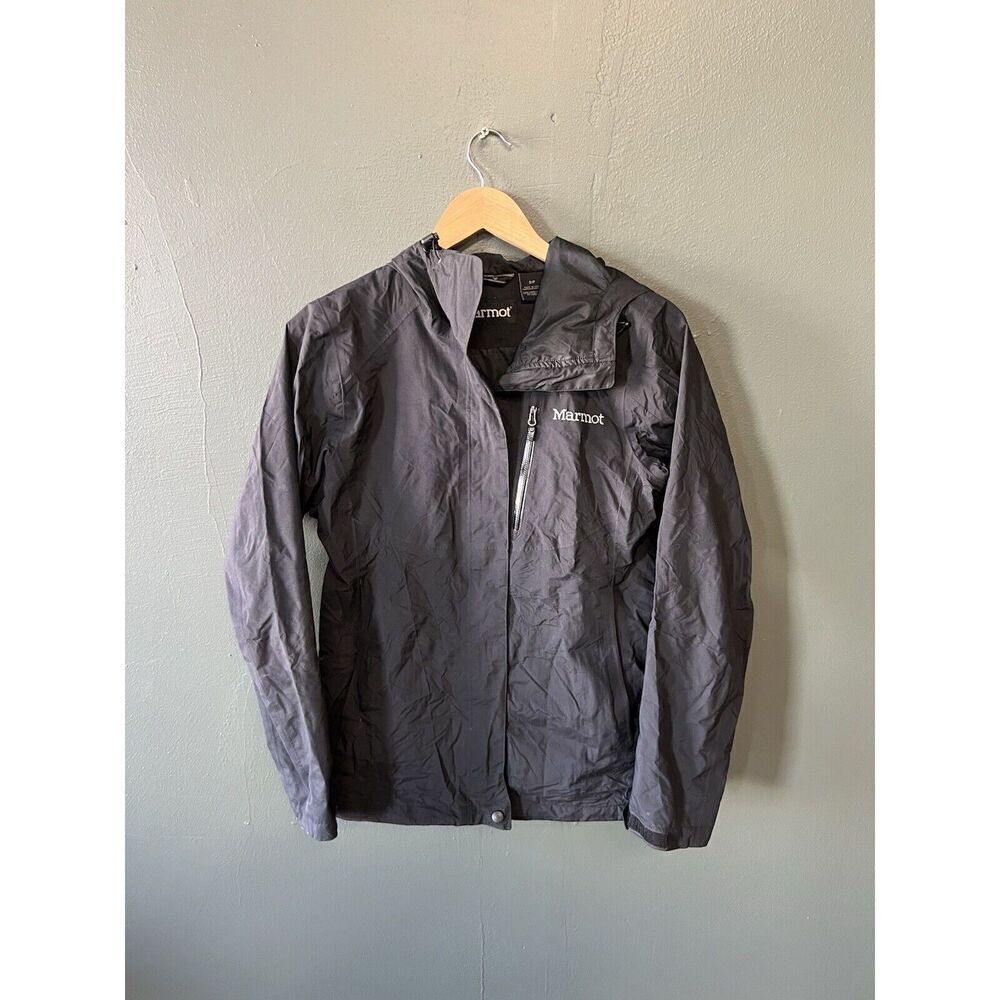 Marmot Womens Black Full Zip Hooded Softshell Jacket Size Small